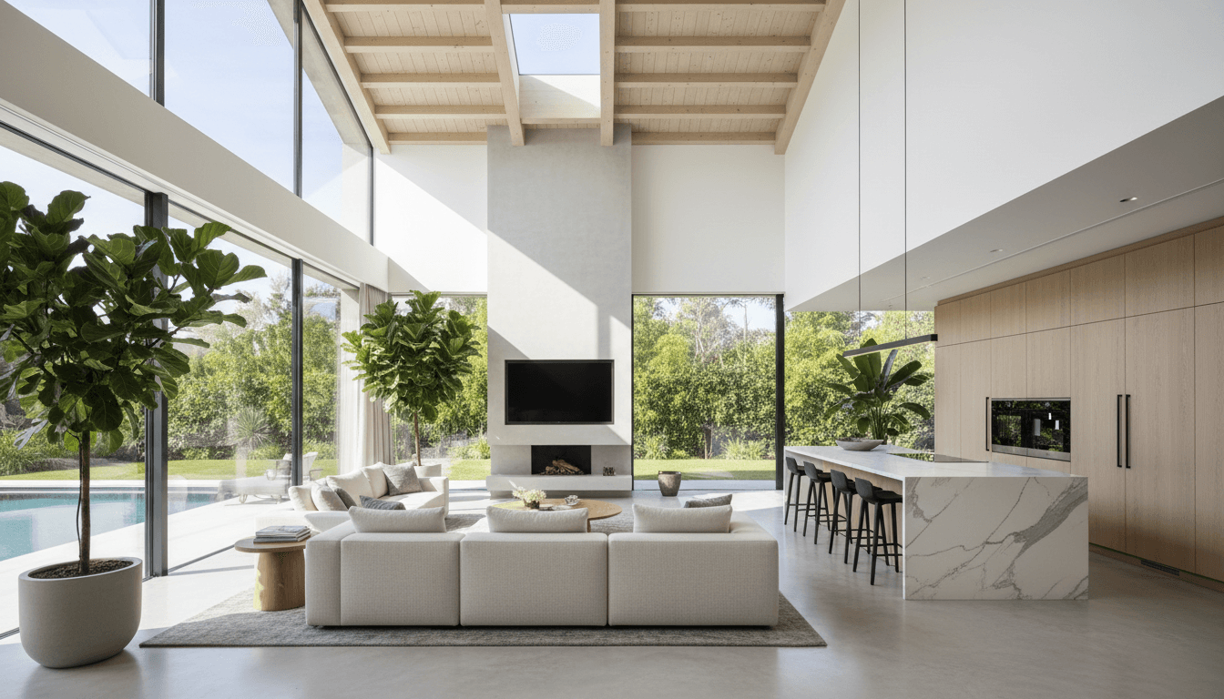Open-concept living space with dining area and kitchen